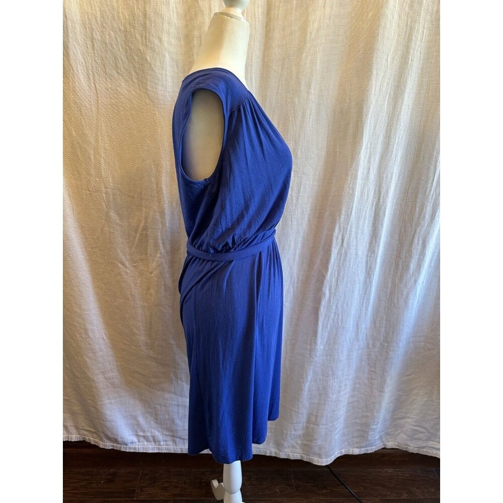 Philosophy Republic Clothing Women's Small Cobalt Blue Faux Wrap Dress w/ Belt - Picture 2 of 7